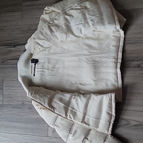 DKNY//Jeans Cream Down Jacket Size Large - Picture 7 of 13